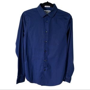Express 1MX Dress Shirt Navy